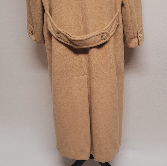 Castner Knott Camel Hair Notched Collar Double Breasted Longline Trench Coat 14 - Picture 10 of 11